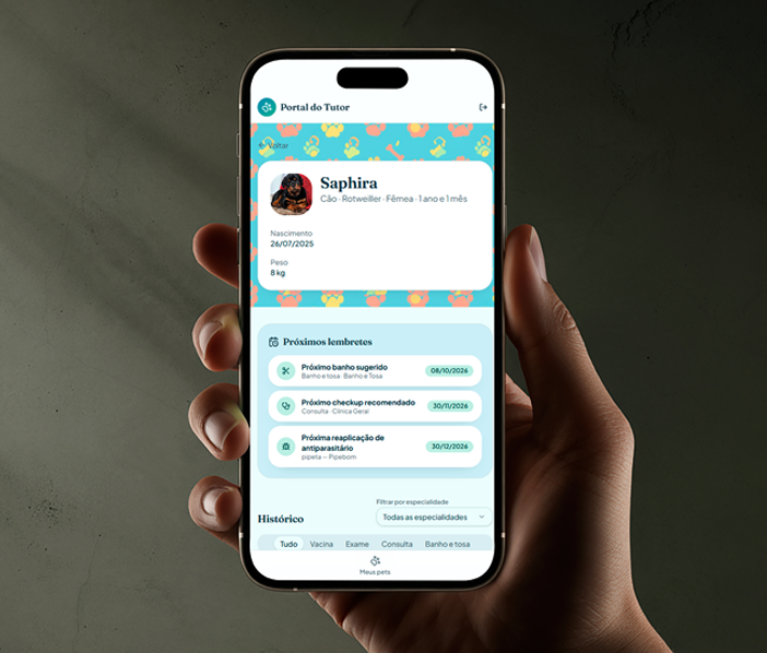 Portal do Tutor <b>AppPatas</b> no Celular